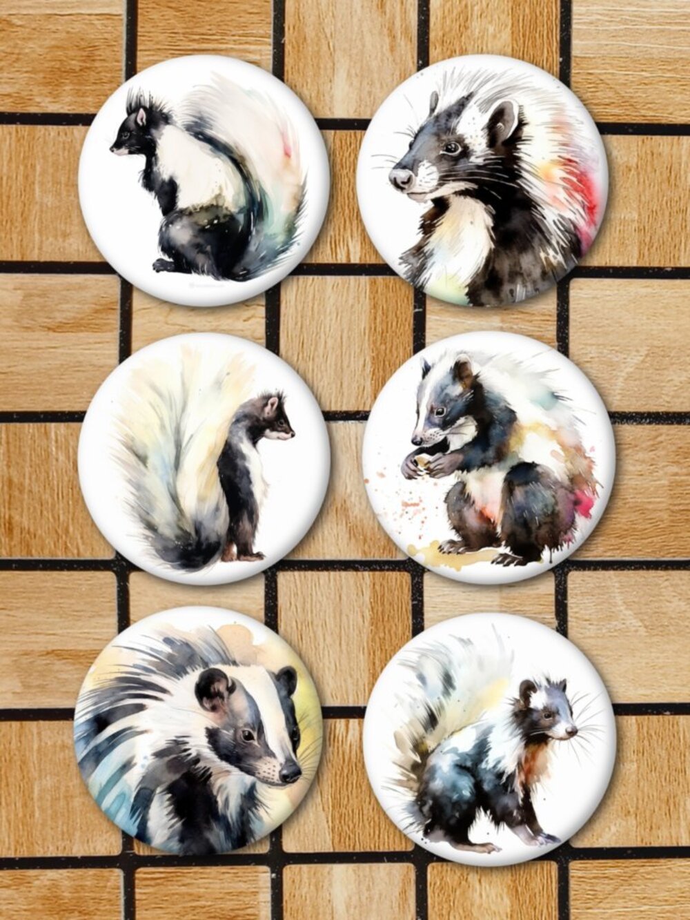 Skunk Fridge Magnets Set Of 6 Metal Magnets For Home Office Kitchen School
